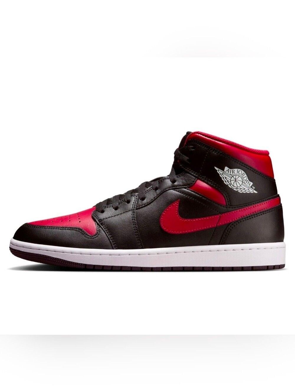 Nike Jordan 1 Mid Bred Twist Black Varsity Red Summit White Mens DQ8426-067
